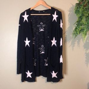 Oversized Navy and White star cardigan